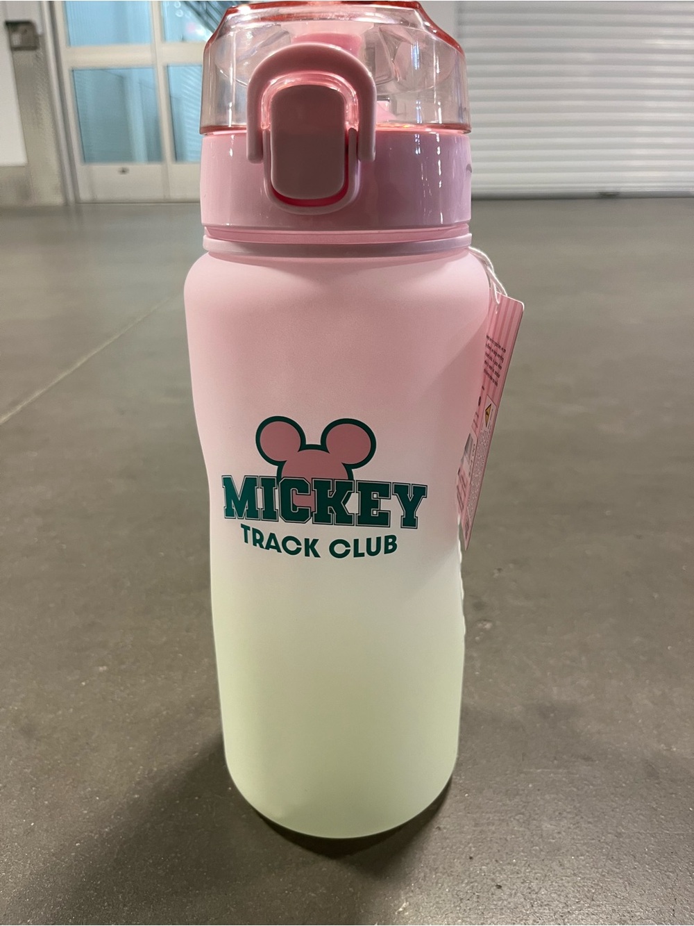 Disney Pink and White Mickey Track Club Water Bottle